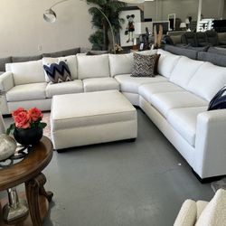 Beautiful Beige S. E. C. T. I. O. N. A. L. with Matching OTTOMAN!!! Same Day Delivery