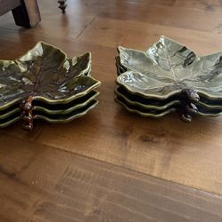 Pottery Barn, Leaf Plates For Fall/Thanksgiving