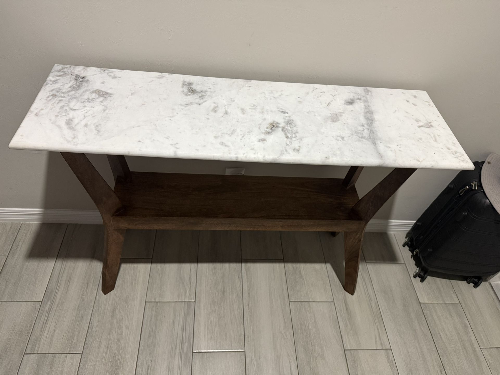 Marble And Wood Console Table