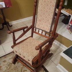 Antique Victorian Oak Platform Rocker 
