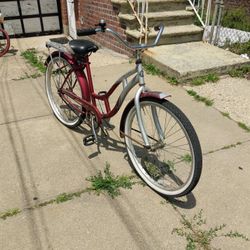 Red Schwinn Adult Cruiser Bicycle