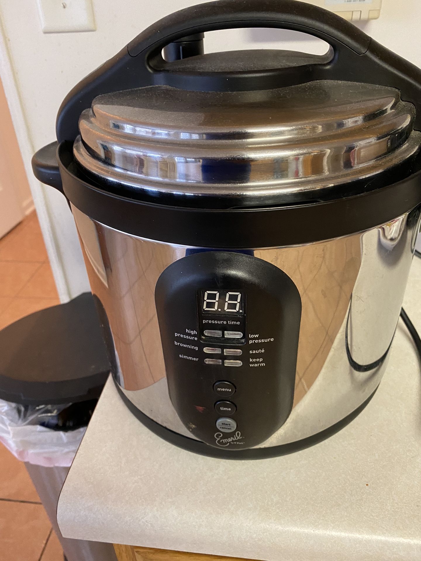 Emeril By Tfal Stainless Steel Qt Digital Pressure Cooker w