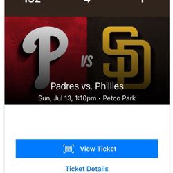 Padres vs Phillies Sunday Tickets