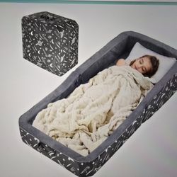 JOYWOO Toddler Floor Bed, Toddler Travel Bed for 3-6, Foldable Portable Toddler Beds for Home/Playing/Nap/Hotel, Kids Floor Crib with Washable Cloth C