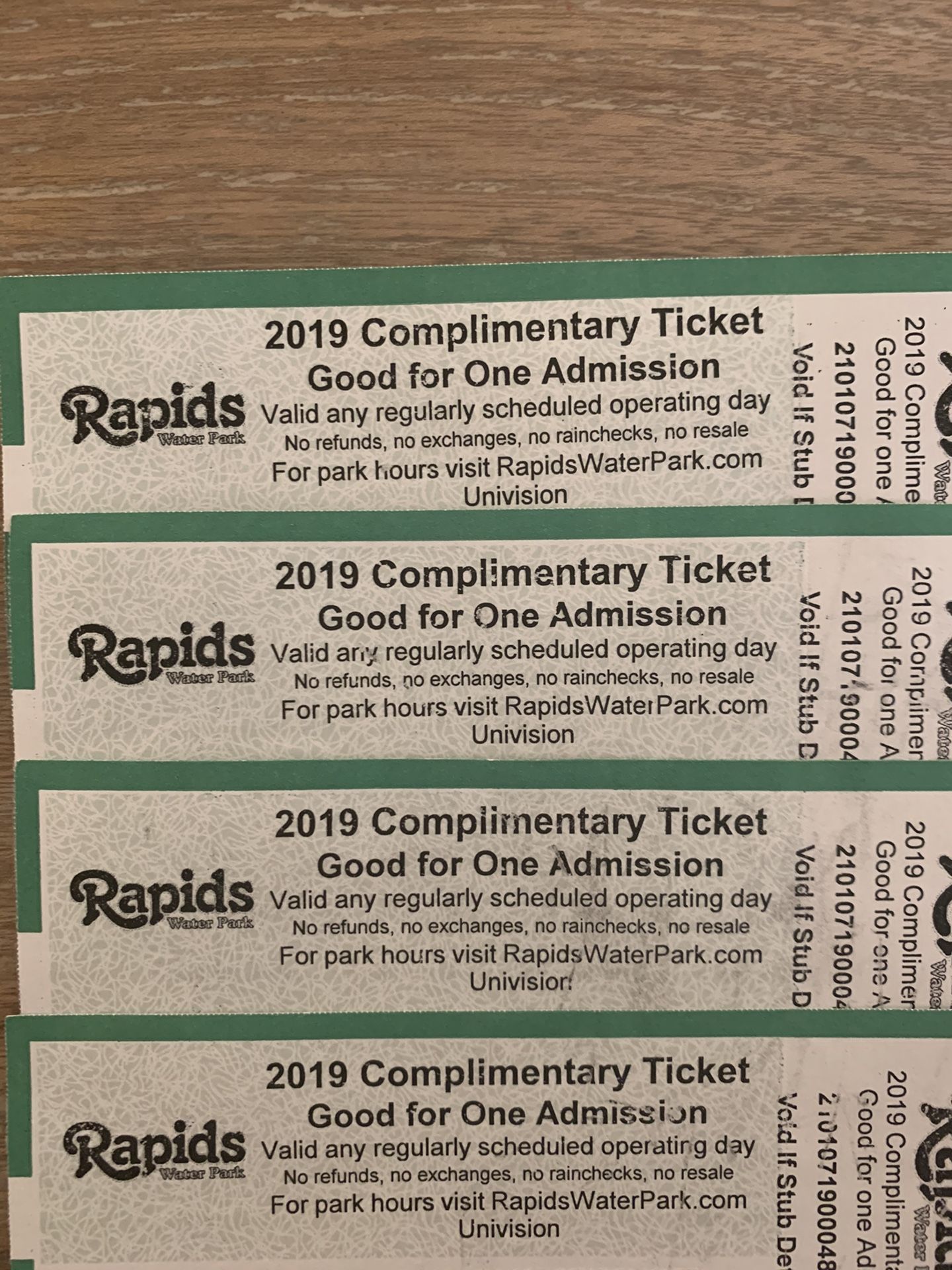 Tickets rapid water park