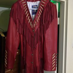 Tribal America, leather coat women’s biker jacket