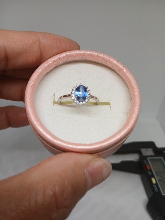 Size 6.75 US S925 Iolite Ring  Stone SiE 7xm