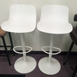 Adjustable Height White Bar Stools