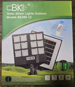 CBKI Solar Street Lights Outdoor BK280-12 Remote Controlled Waterproof