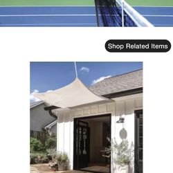 Vigoro 6 ft. x 20 ft. Almond Matrix Grid Sun Shade Fabric