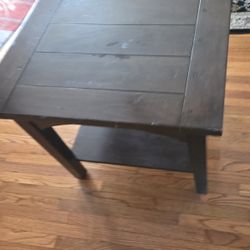 Two solid real-wood corner side tables see   pics