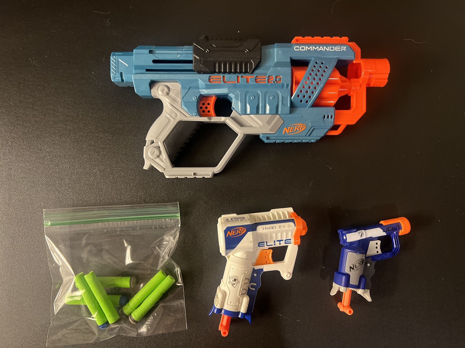Nerf Elite 2.0 E9485 Commander RD-6 Blaster & Nerf Triad EX-3 & Nerf Jolt