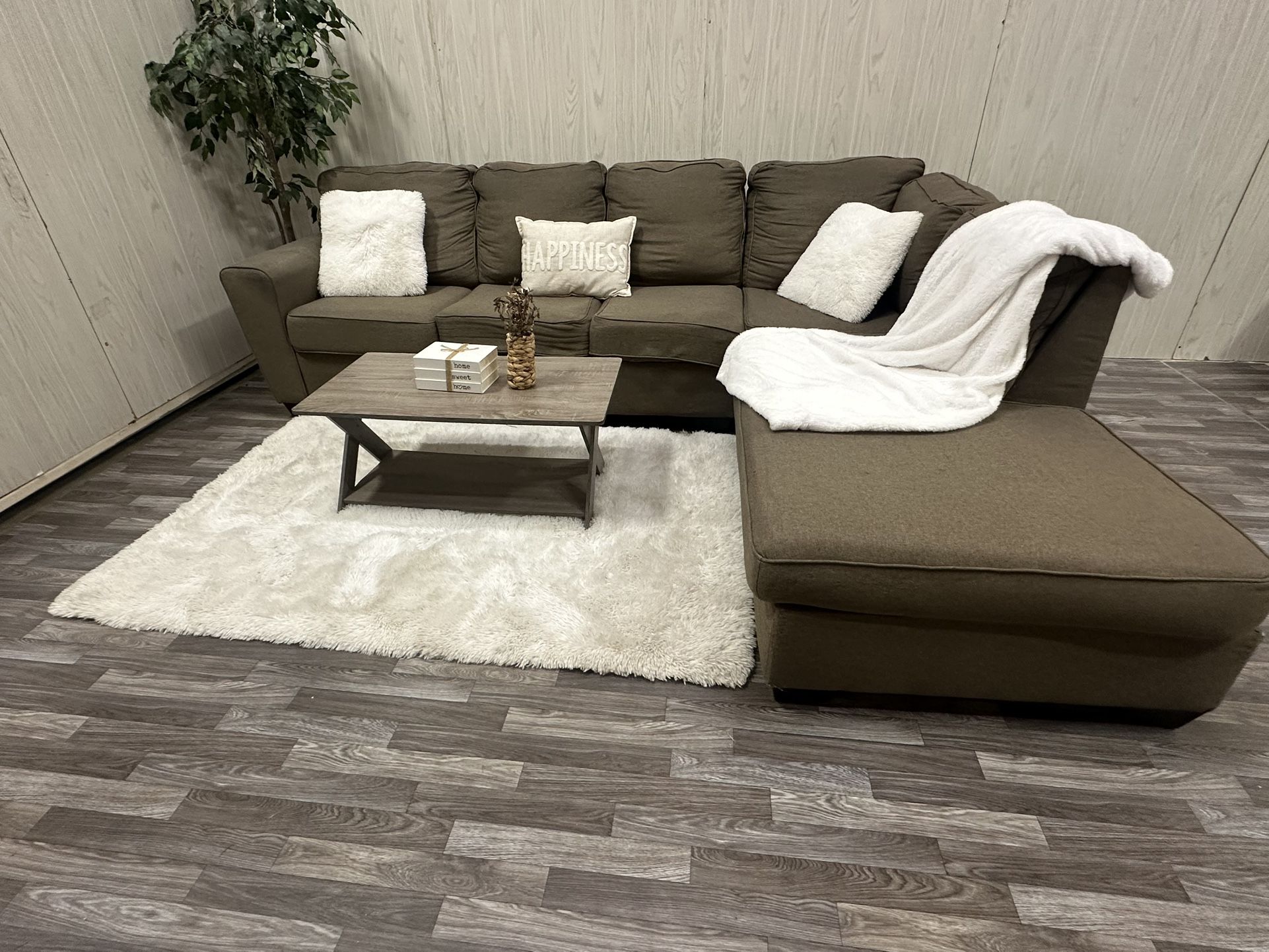 Ashley Furniture Brown Sectional Couch - Delivery Available