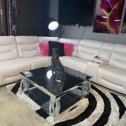 Elegant White Power Reclining Sectional Huge Spring Sale 40% OFF !!!
