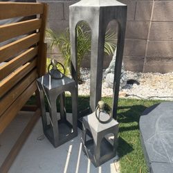 Pottery Barn 2 Time Set Of 3 Outdoor Candle Holder