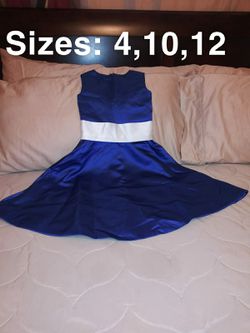 Satin Royal Blue Dresses 4,10,12