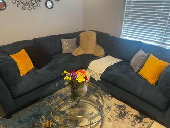 Blue sectional couch