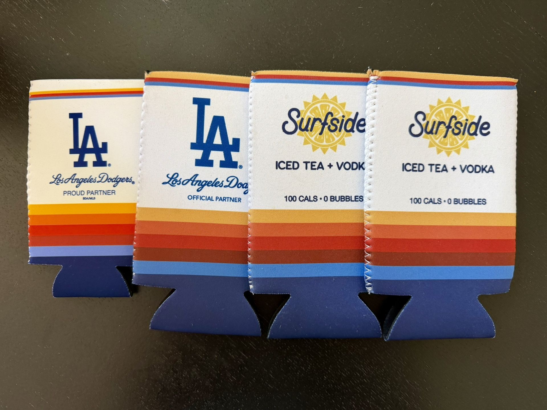 Surfside Los Angeles Dodgers Koozie 4 Pack NEW 1-12oz & 3-24oz Tallboy