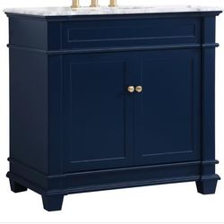 Elegant 36” Single Bathroom Vanity Set in Blue