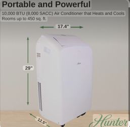 Hunter 10,000btu/heater portable A/C