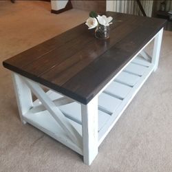 Handmade distressed farmhouse/style Coffee Table With Matching End Tables