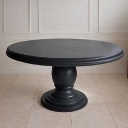 Large Black Round Dining Table