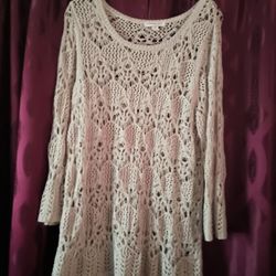 Corchet Beige Tunic Sweater Zize18