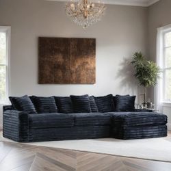 4810 Julia Onyx- 4810 Julia Onyx Black Sectional Comfy