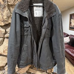 Aeropostale Men’s Jacket, X Large, Faux Fur Collar Quilted