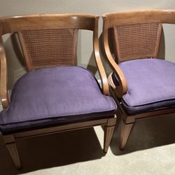 Antique Vintage Cane Back Barrel Chairs