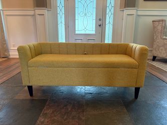 Upholstered bedroom storage bench