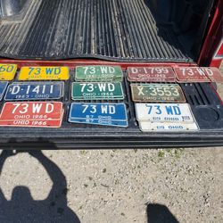 Vintage 1960's Ohio State License Plates Lot 