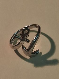 Silver Anchor Motif Ring