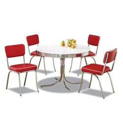 Retro Chrome Plated 5 Piece Table And Chairs