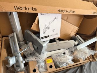 NEW Workrite JIBE-2SDA-CCG-X Dual Articulating Monitor Arm – Complete in Box