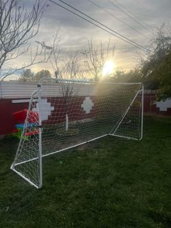 Soccer Goal Backyard 12' x 6' [2 Nets] (White)