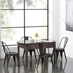 Set Of 4 Stackable Dining Chairs, Gunmetal - MC103 (We Have 3 Sets Available - Price Is Per Set)