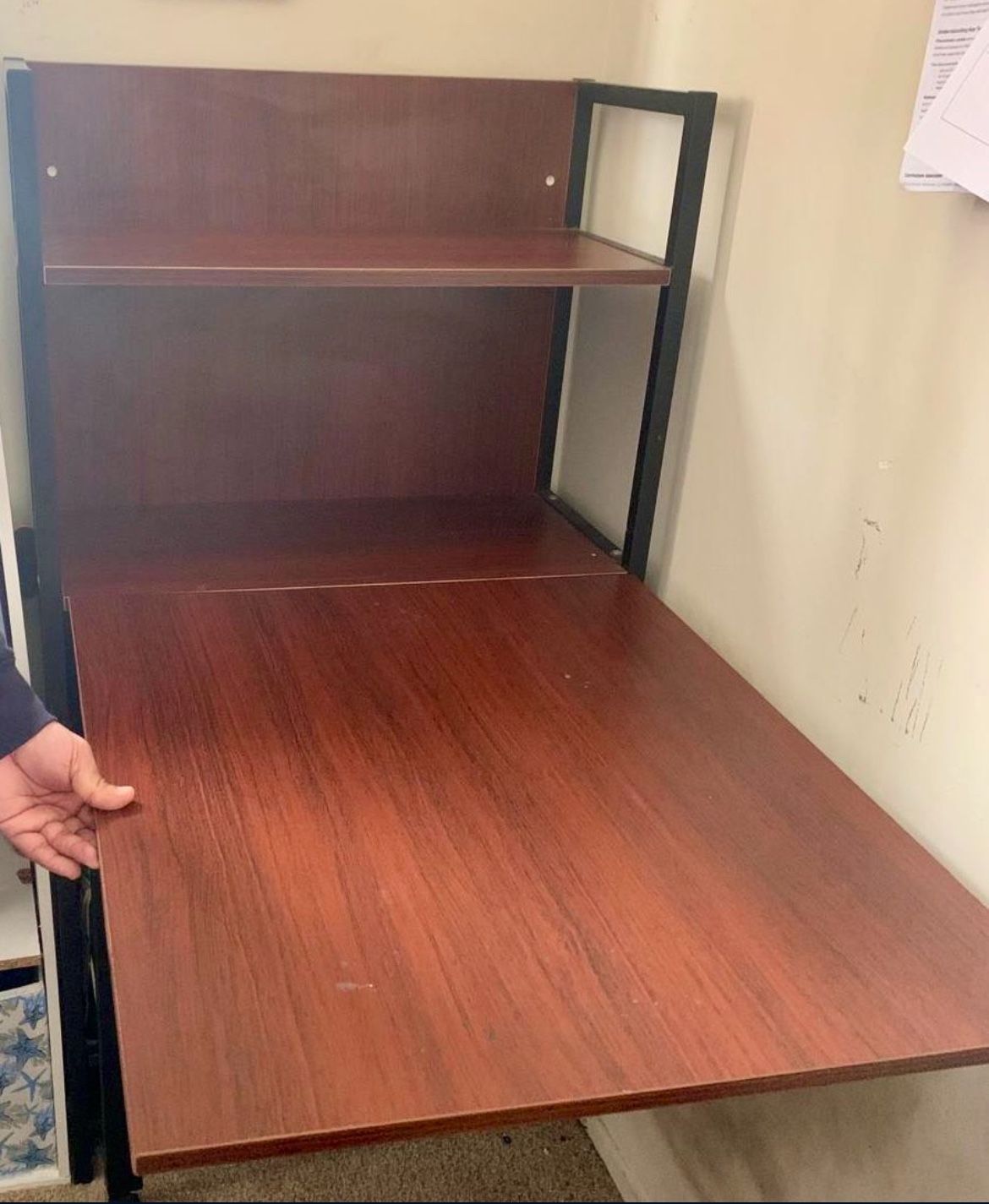 Space Saving Work Desk Plus Book Shelf