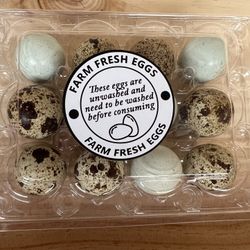 Fresh Quail Eggs ($5/dozen)