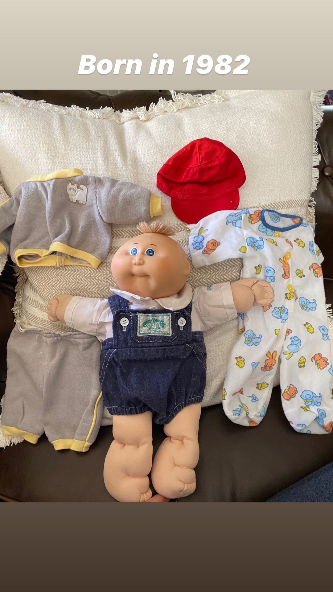 Vintage 1982 Cabbage Patch Doll + 2 outfits