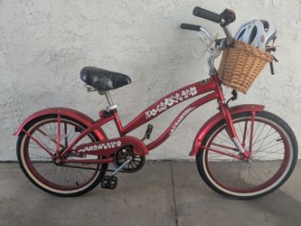 Red Cruiser Bike with Basket