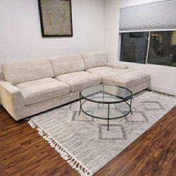 New 127x66 Corduroy Sectional Couch / Free Delivery 