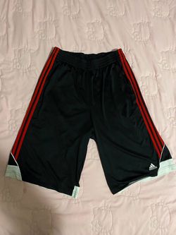 Adidas Men's Basketball Shorts Black Red White Stripes Size LT Large Tall