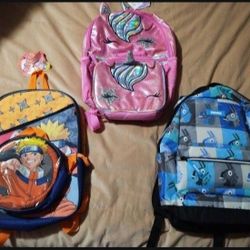 NWT Child Backpack Unicorn, Naruto, Fortnite PPO