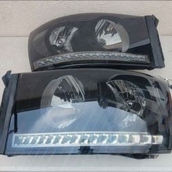 06-08 Dodge Ram 1500 LED DRL Headlights Luces Micas Calaveras Faros Faroles Focos