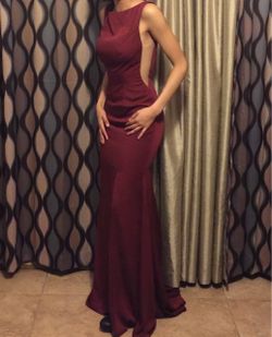 Burgundy Long Formal Dress – Winter Formal / Prom