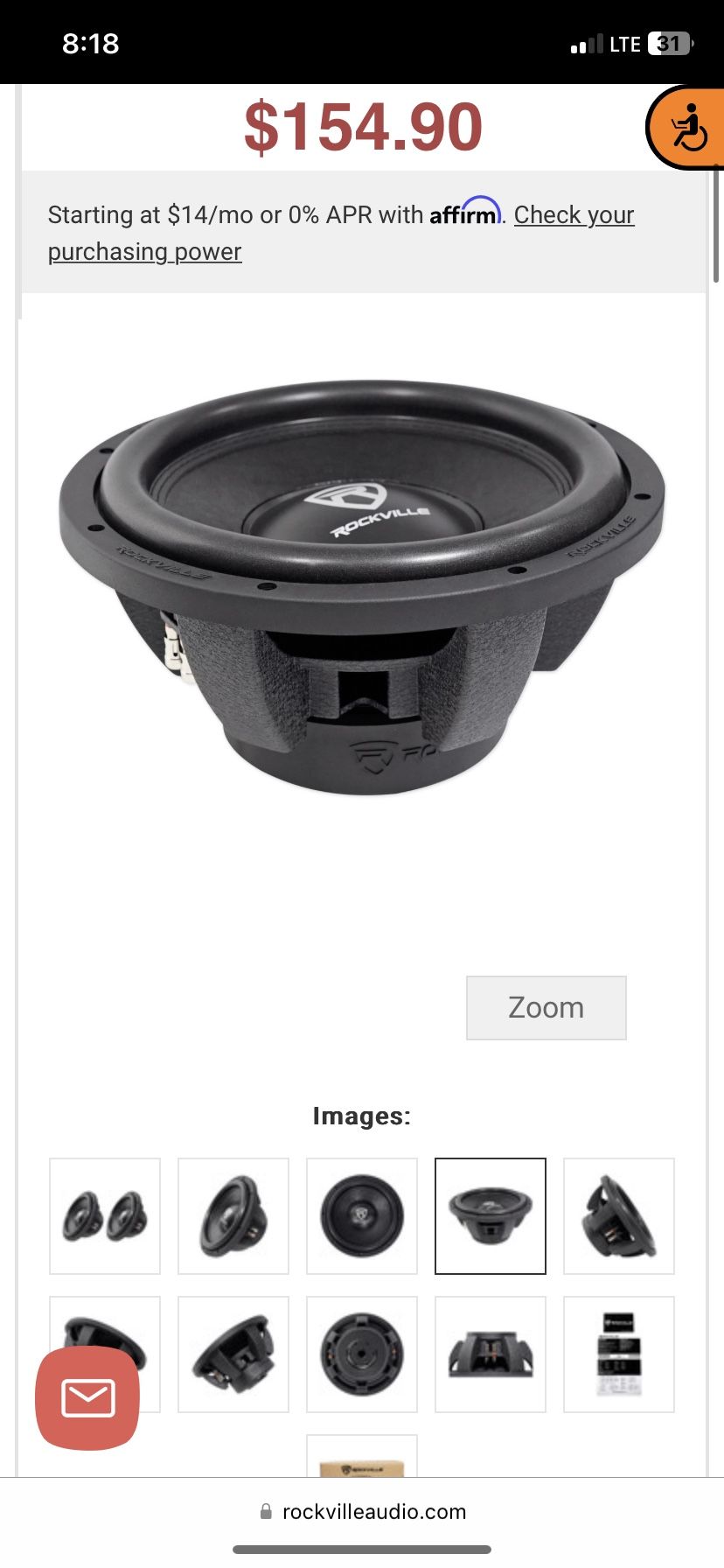 Rockville V2 12' 2400 Watt Car Subwoofers Dual ohm