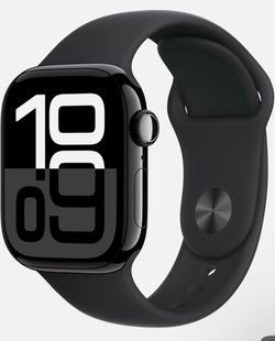 Apple Watch Series 10 46mm GPS Jet Black w/ M/L Black Sport Band