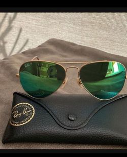 Ray-Ban Aviator Sunglasses Green Mirror Polarized