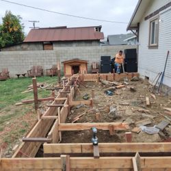 Home Back ….footing…concrete ….patio…sides